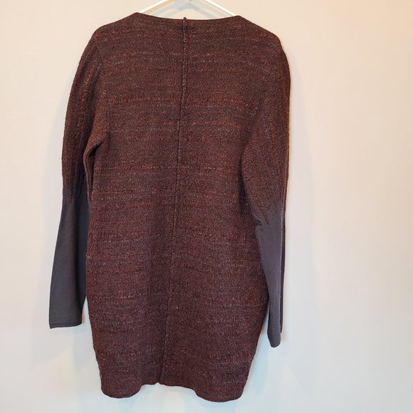 Sarah Pacini Cardigan Sweater Open Front Maroon Womens One Size - Picture 4 of 8